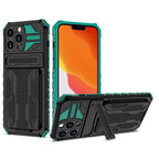 Heavy Duty iPhone Case Card Holder Kickstand