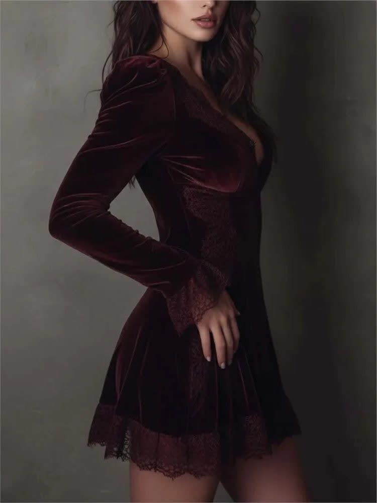 Jasmijn Velvet Lace Mini Dress_4