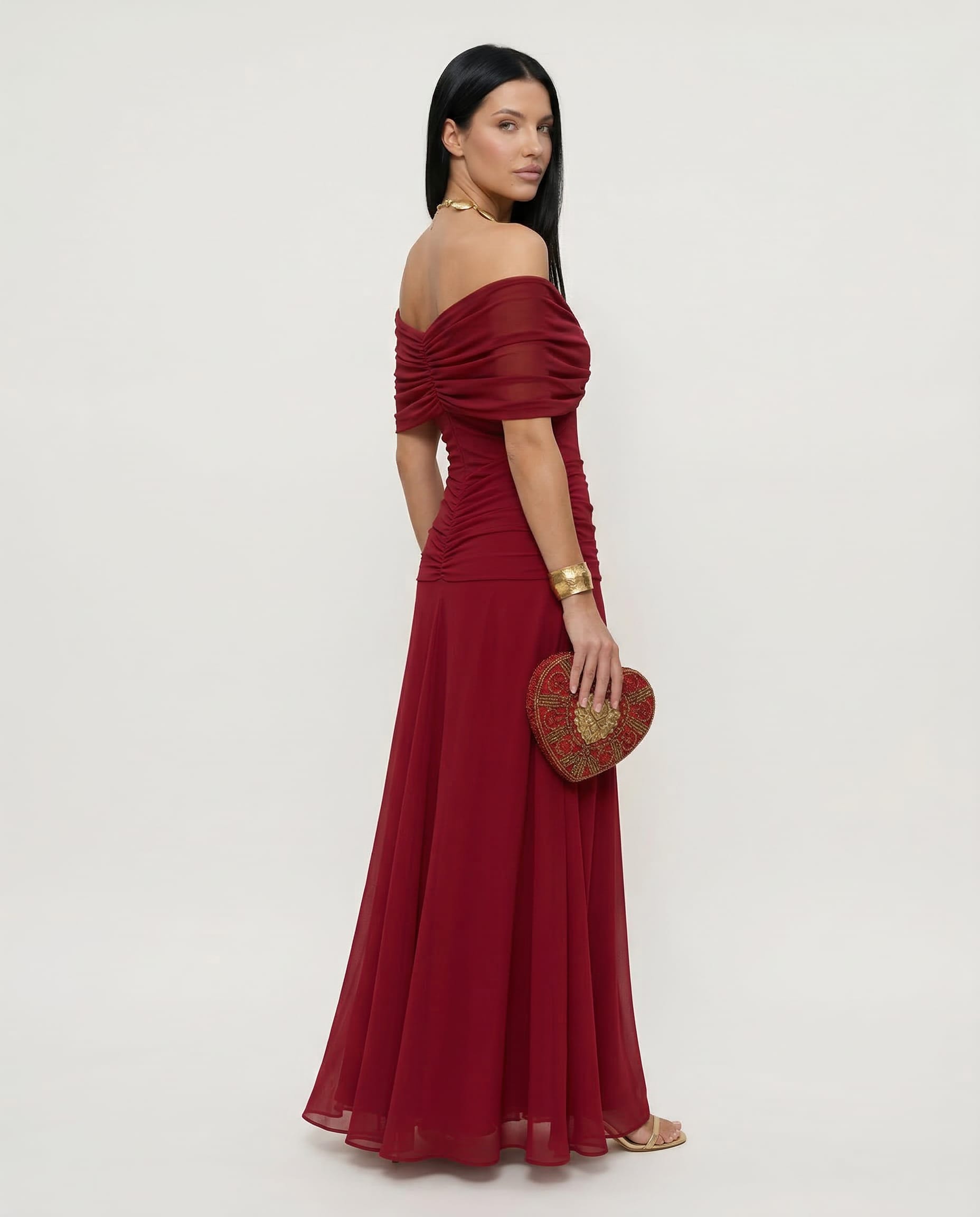 Nora Off Shoulder Chiffon Maxi Dress_2