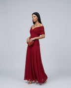 Nora Off Shoulder Chiffon Maxi Dress_5