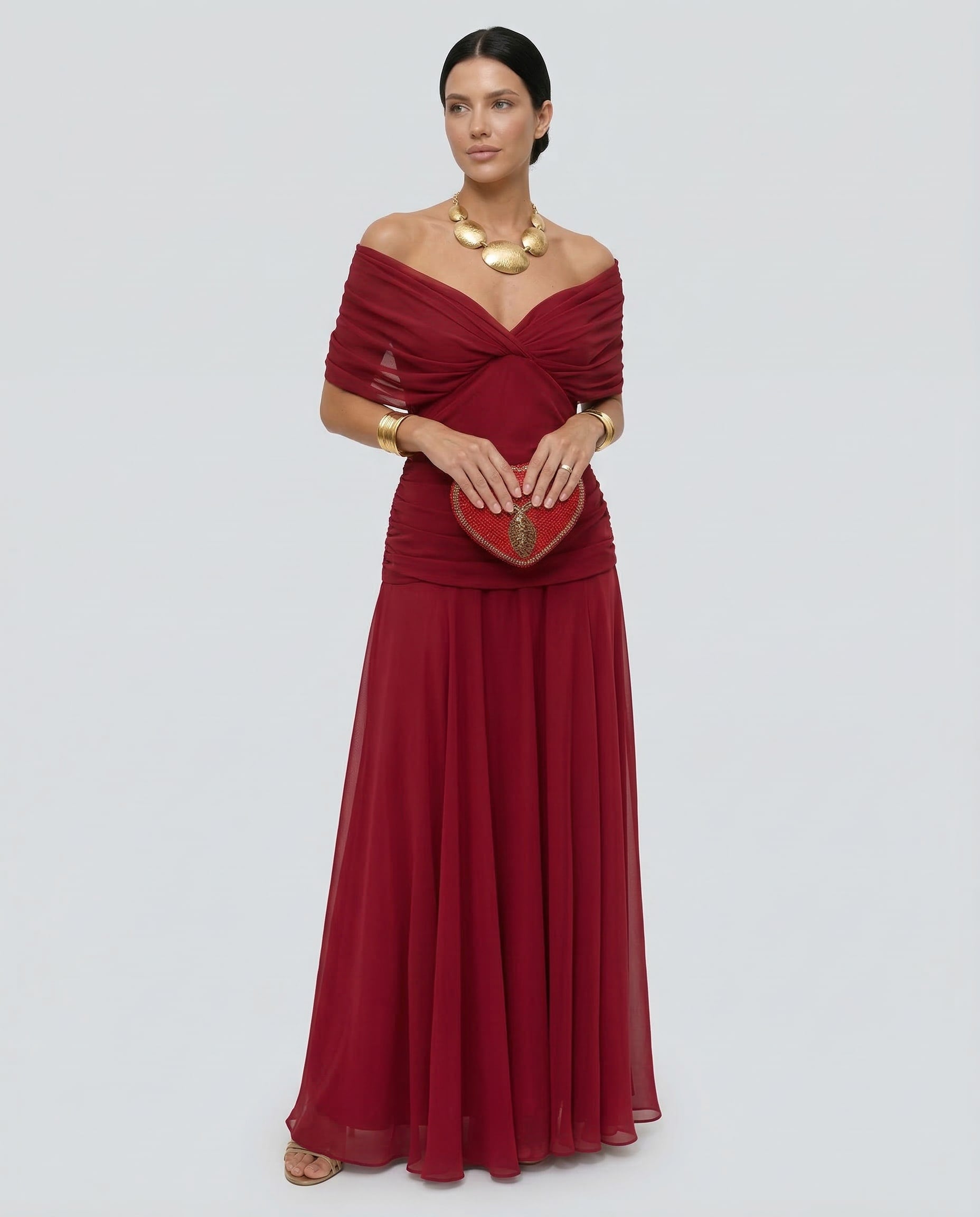 Nora Off Shoulder Chiffon Maxi Dress_6