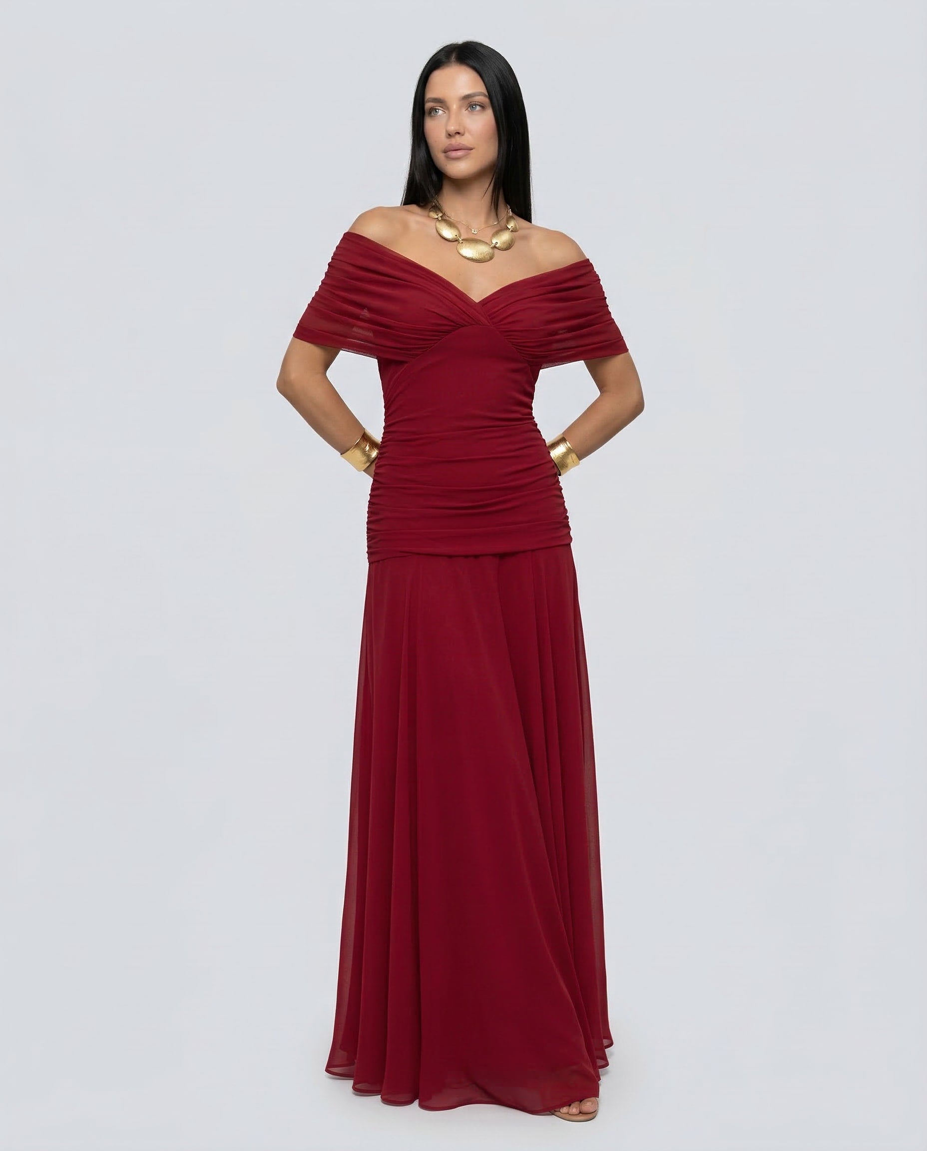 Nora Off Shoulder Chiffon Maxi Dress_7