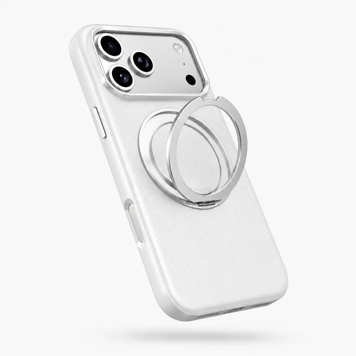 Leather Phone Case with Folding Ring Stand