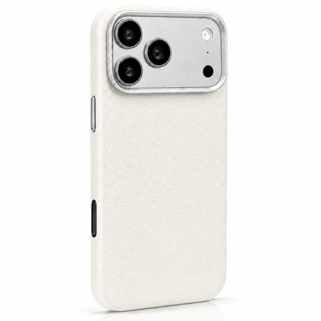 Leather iPhone Case with Metal Lens Frame