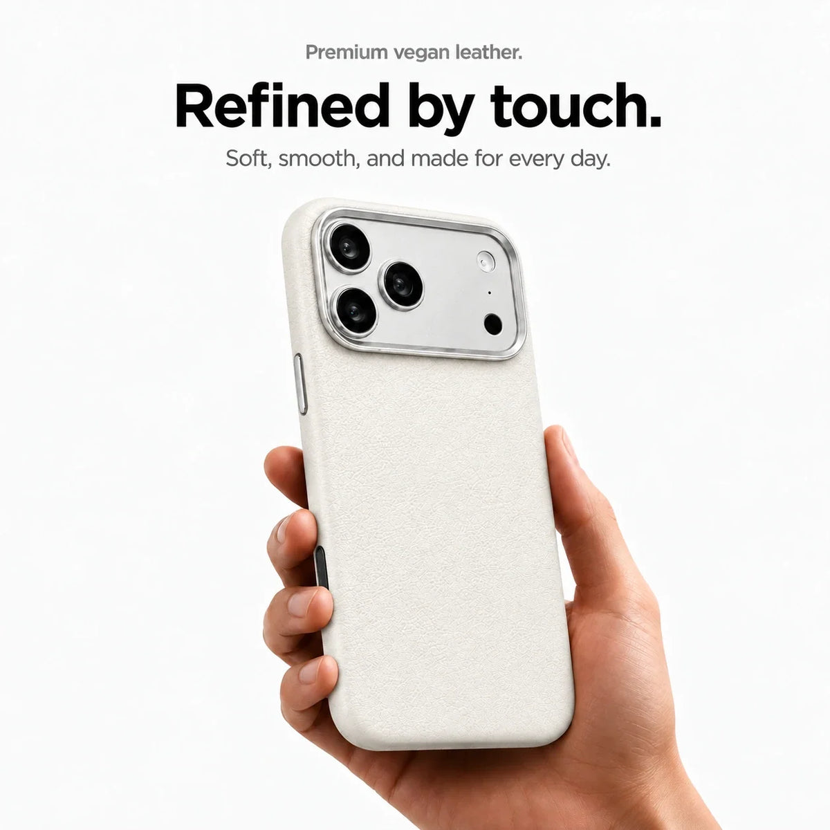 Leather iPhone Case with Metal Lens Frame
