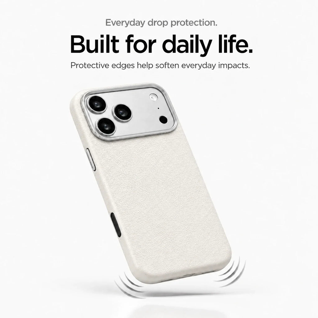 Leather iPhone Case with Metal Lens Frame