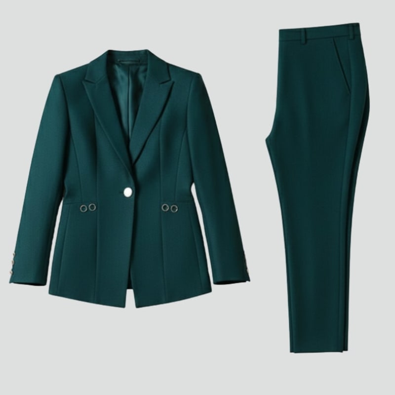 Isaure Single Button Blazer Two Piece Set_1