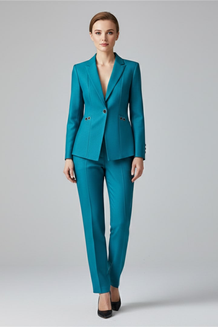Isaure Single Button Blazer Two Piece Set_6