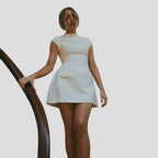 Puck Cap Sleeve A-Line Mini Dress_11