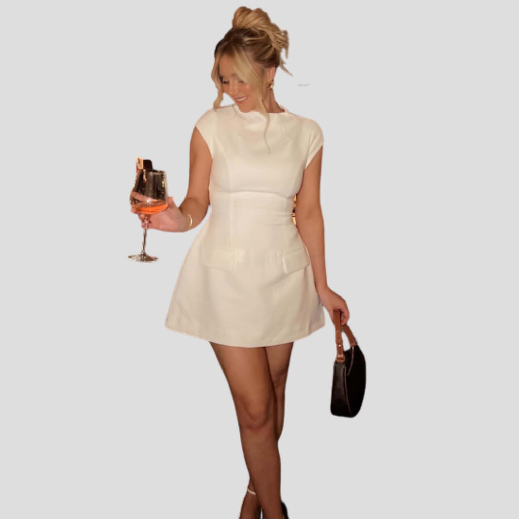 Puck Cap Sleeve A-Line Mini Dress_9