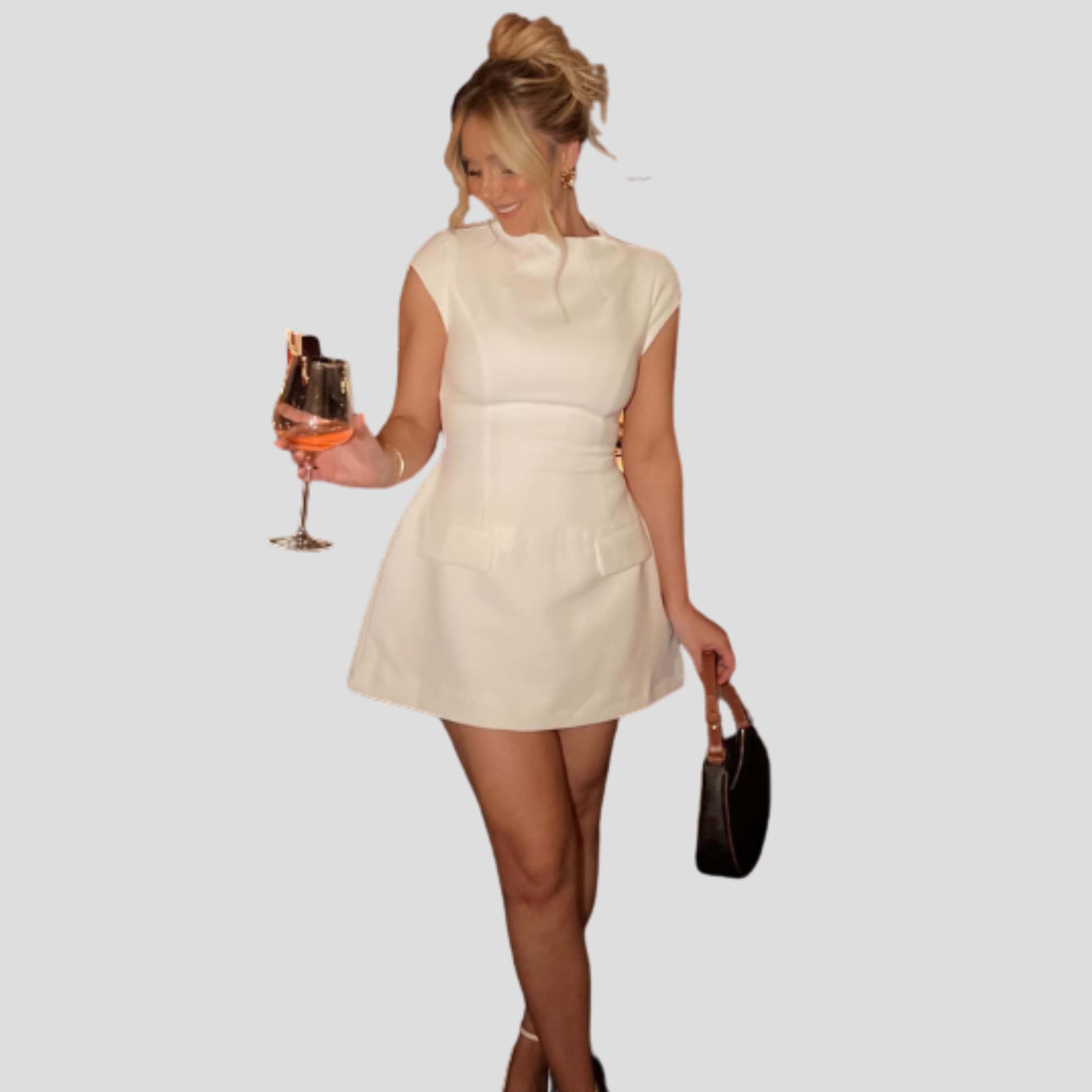Puck Cap Sleeve A-Line Mini Dress_9