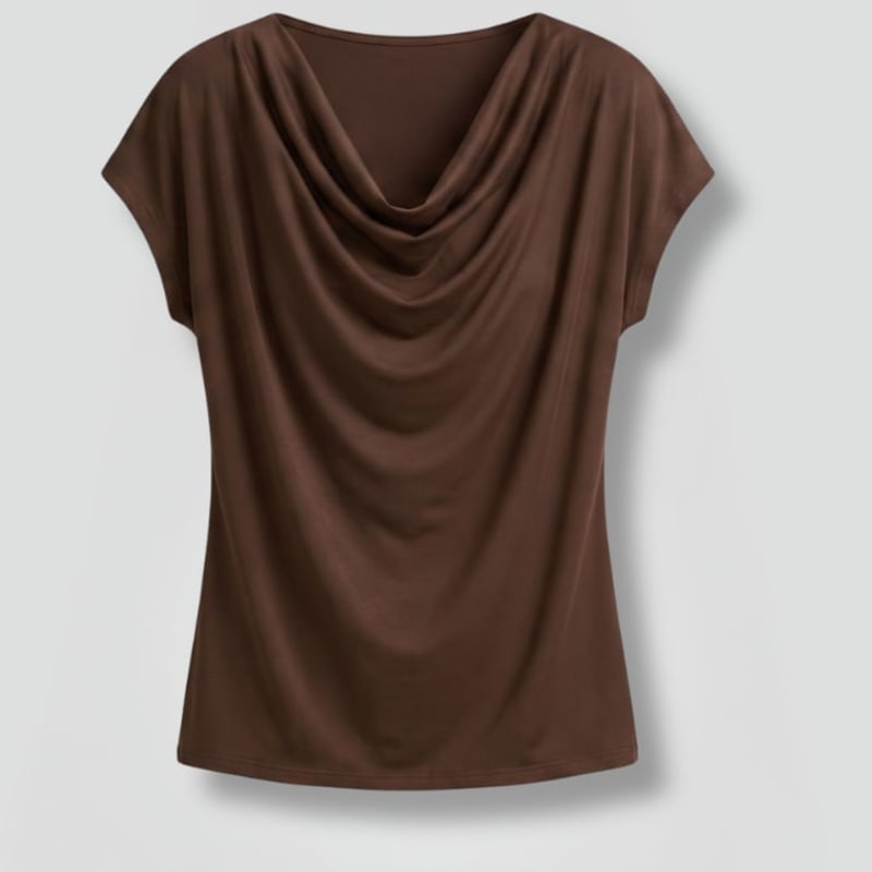 Idoia Cowl Neck Draped Blouse_1