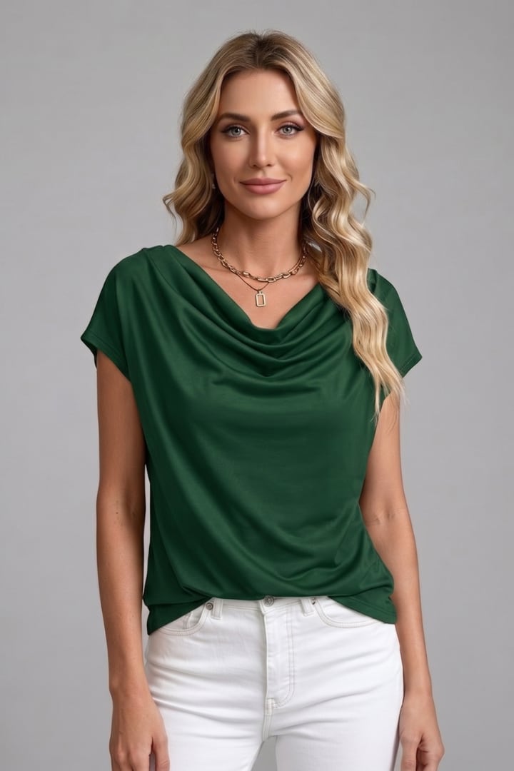 Idoia Cowl Neck Draped Blouse_3
