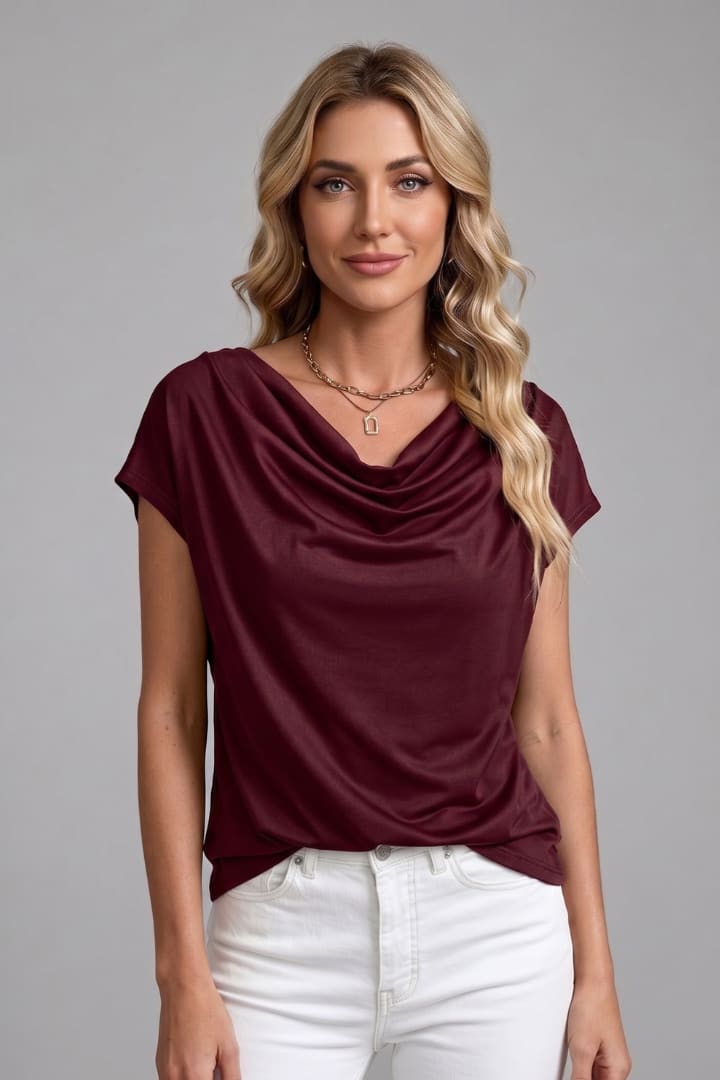Idoia Cowl Neck Draped Blouse_6