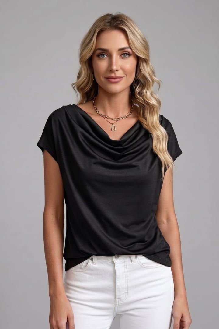 Idoia Cowl Neck Draped Blouse_8
