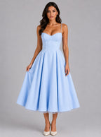 Annika Pleated Corset Midi Dress_5