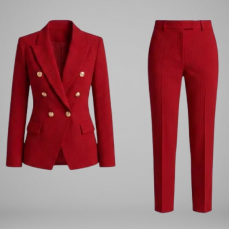 Rike Double Breasted Two Piece Pant Suit_1