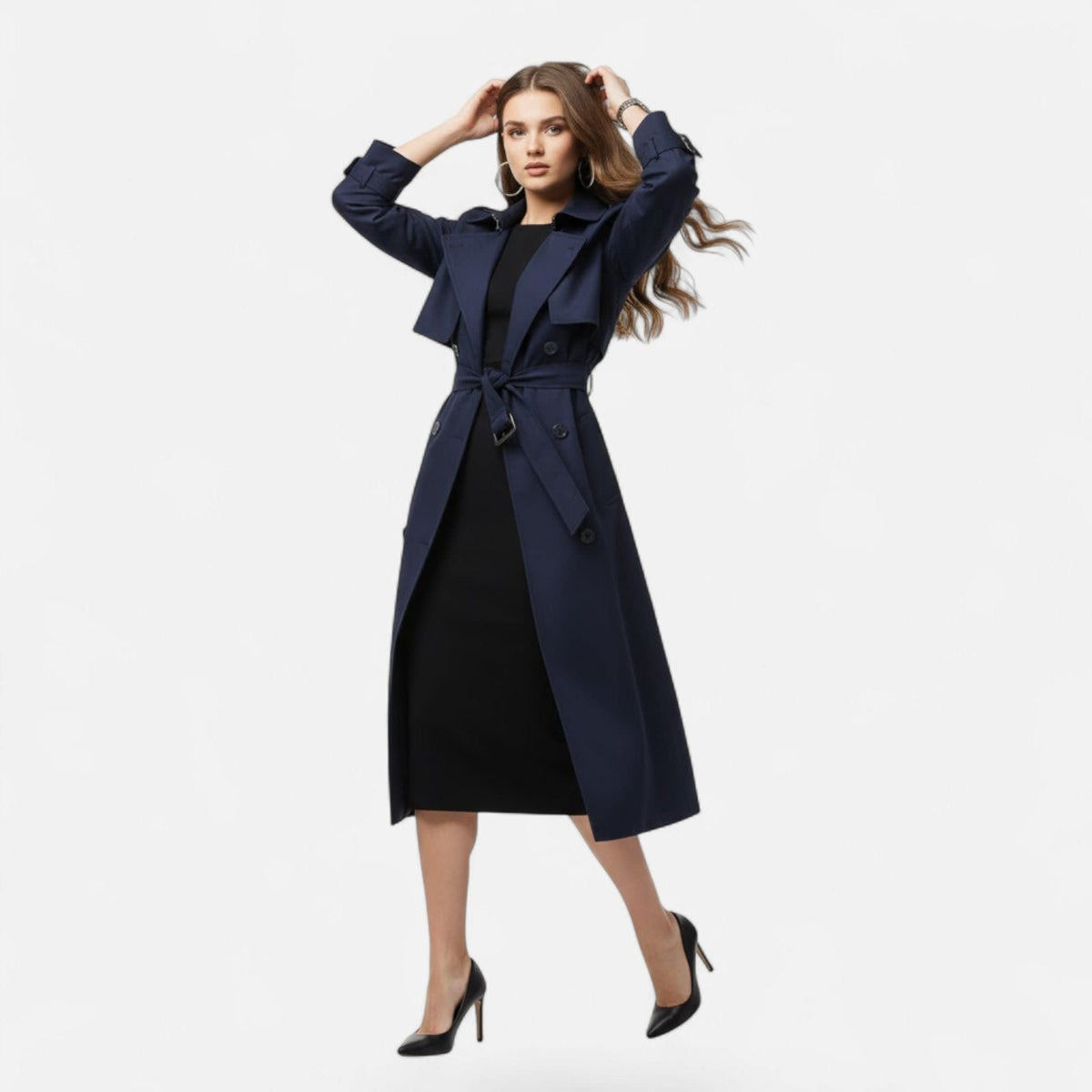 Tiphaine Belted Double Breasted Trench Coat_12