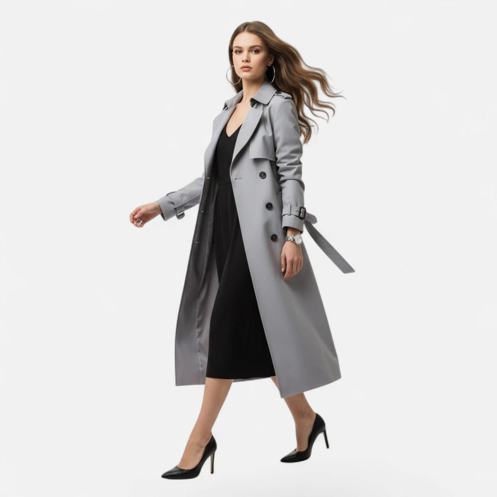 Tiphaine Belted Double Breasted Trench Coat_14