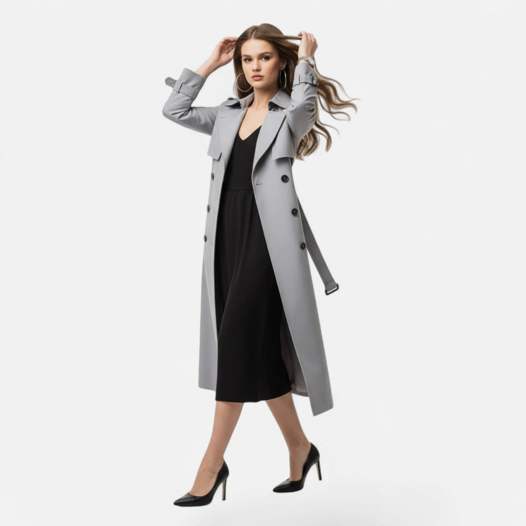 Tiphaine Belted Double Breasted Trench Coat_15