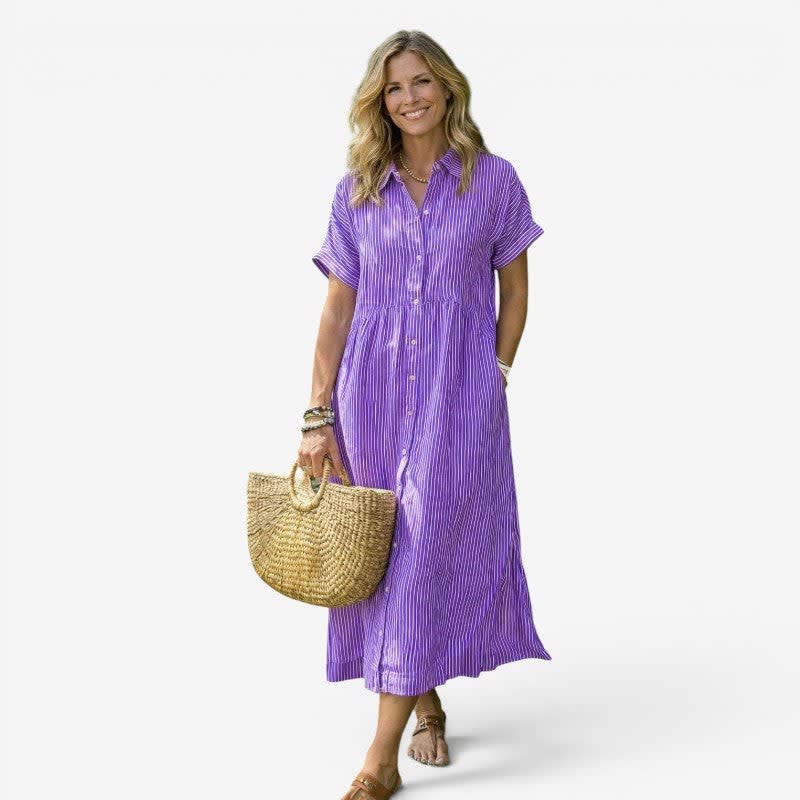 Zainab Striped Midi Shirt Dress_1