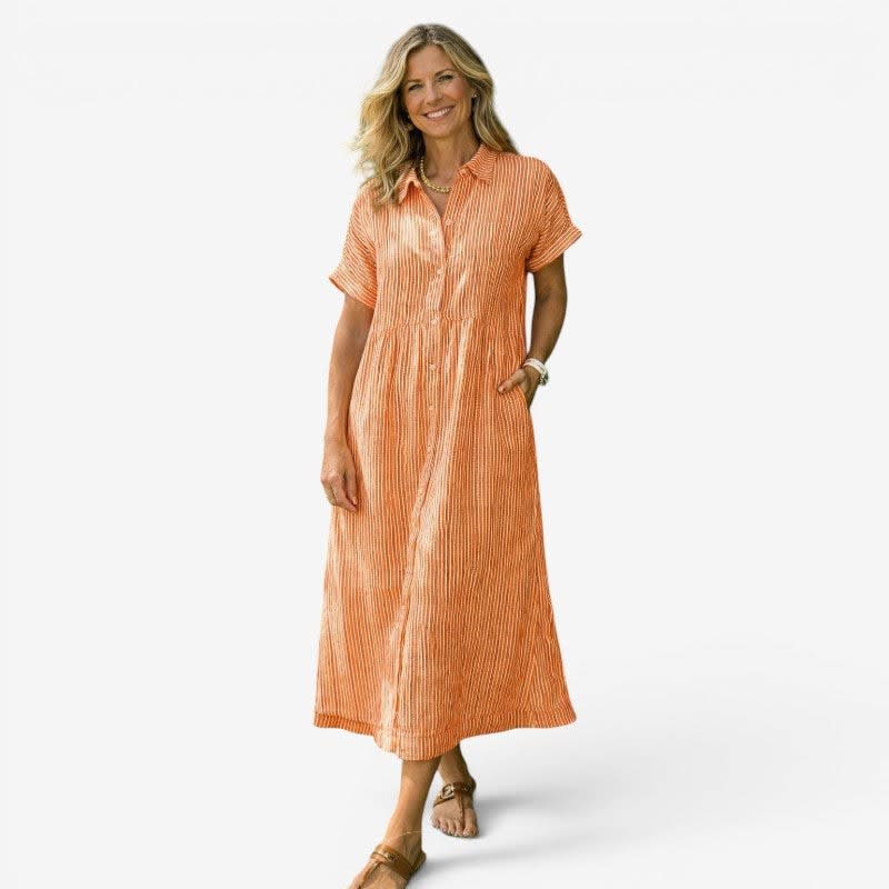Zainab Striped Midi Shirt Dress_3