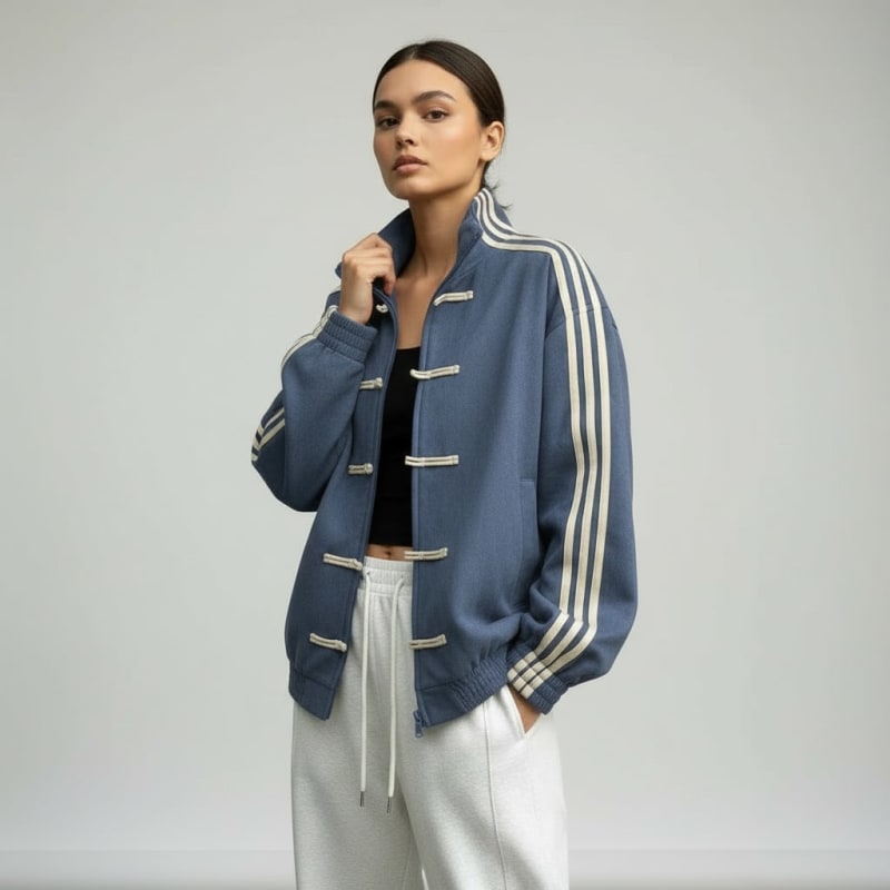 Emeline Side Stripe Retro Track Jacket_1